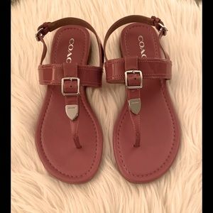 NWOT Coach rose pink patent leather sandals